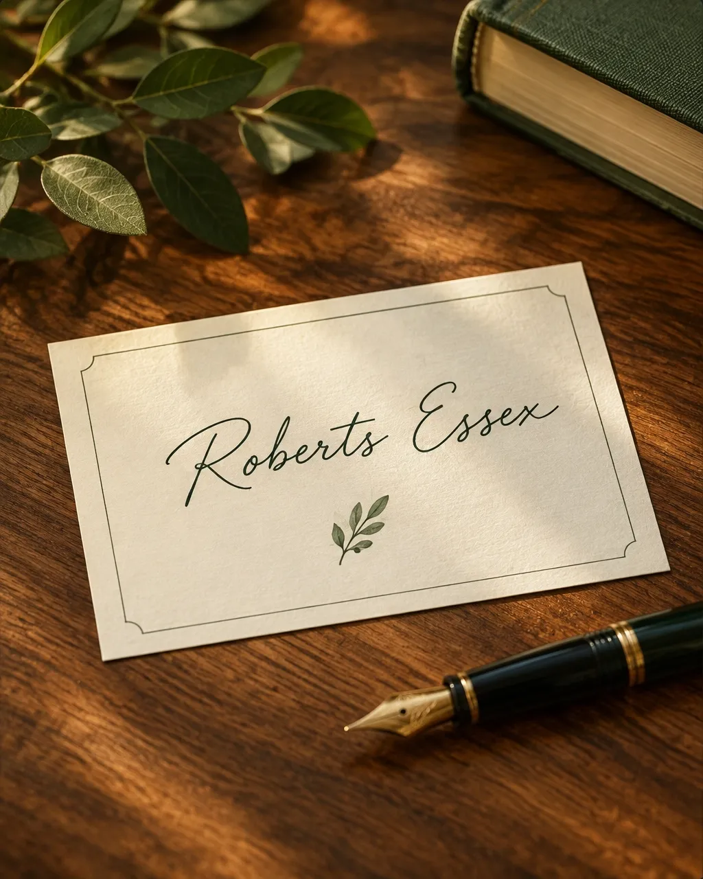 A personalized signed Roberts Essex bookplate beside a book